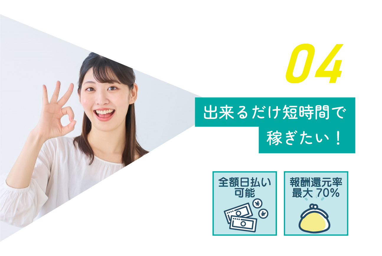 出来るだけ短時間で稼ぎたい!